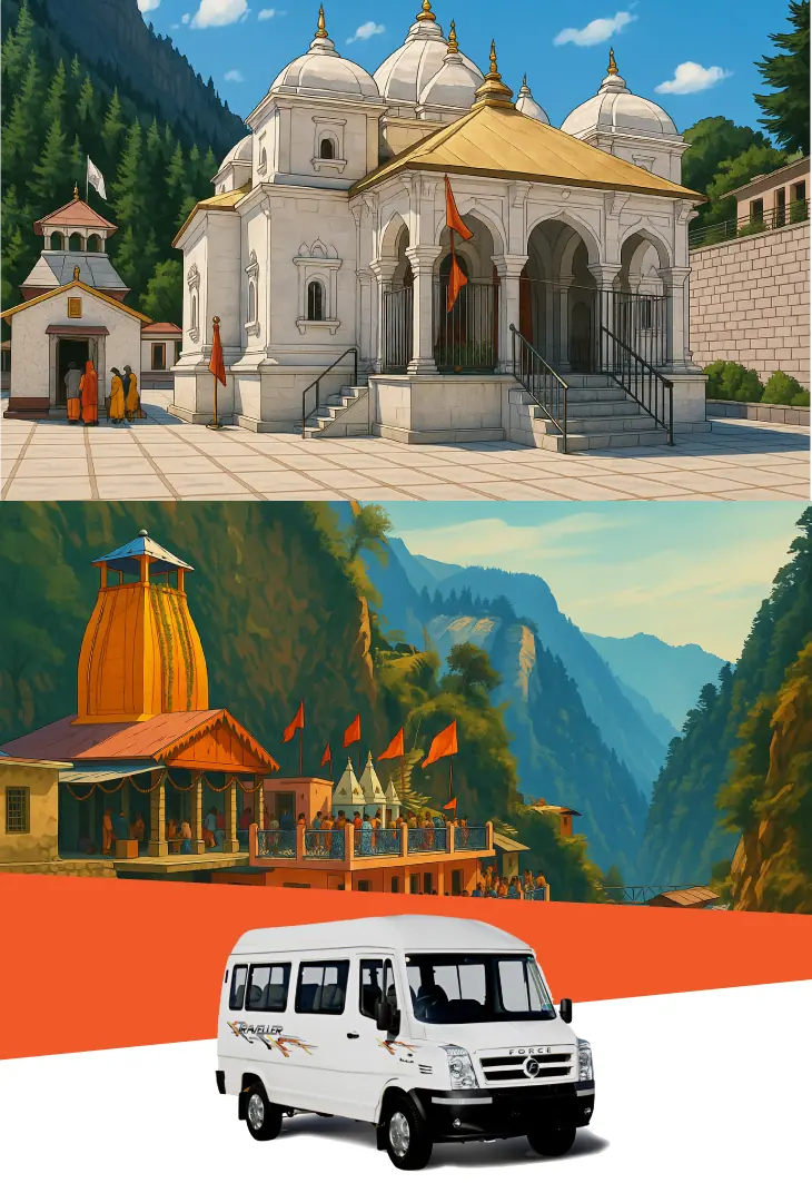 Gangotri Yamunotri Yatra by Tempo Traveller Tempo